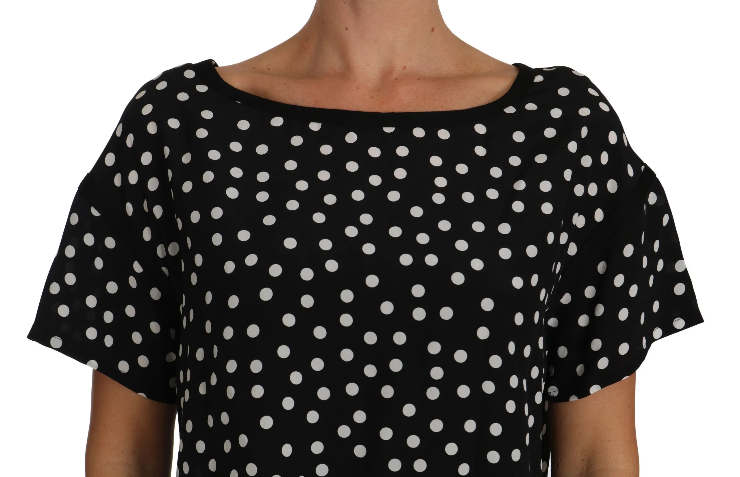 Black White Polka Dot Crop Top Blouse