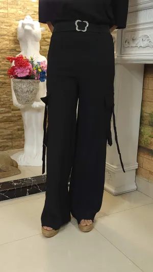 Black Wide Leg Cargo