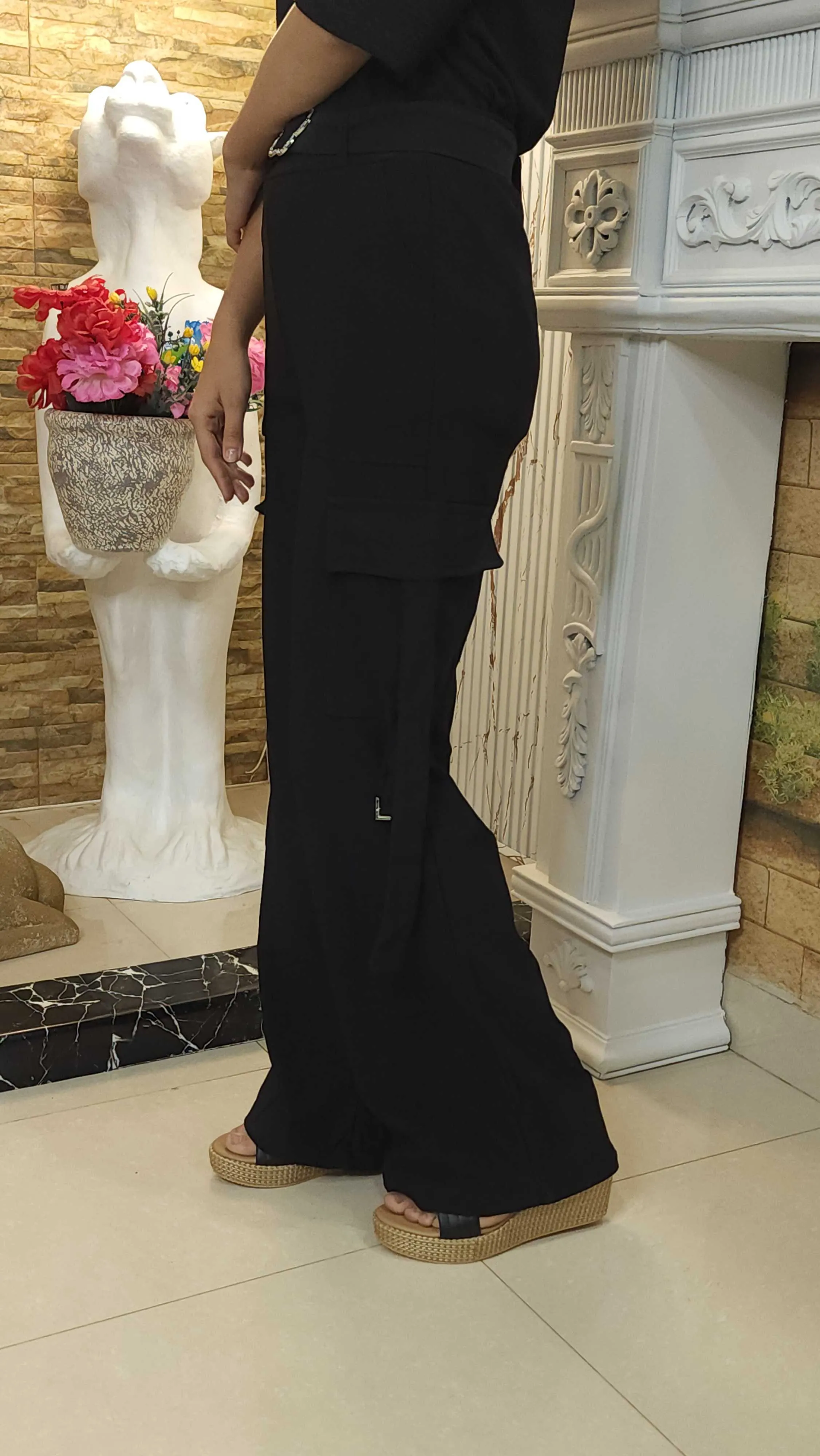 Black Wide Leg Cargo
