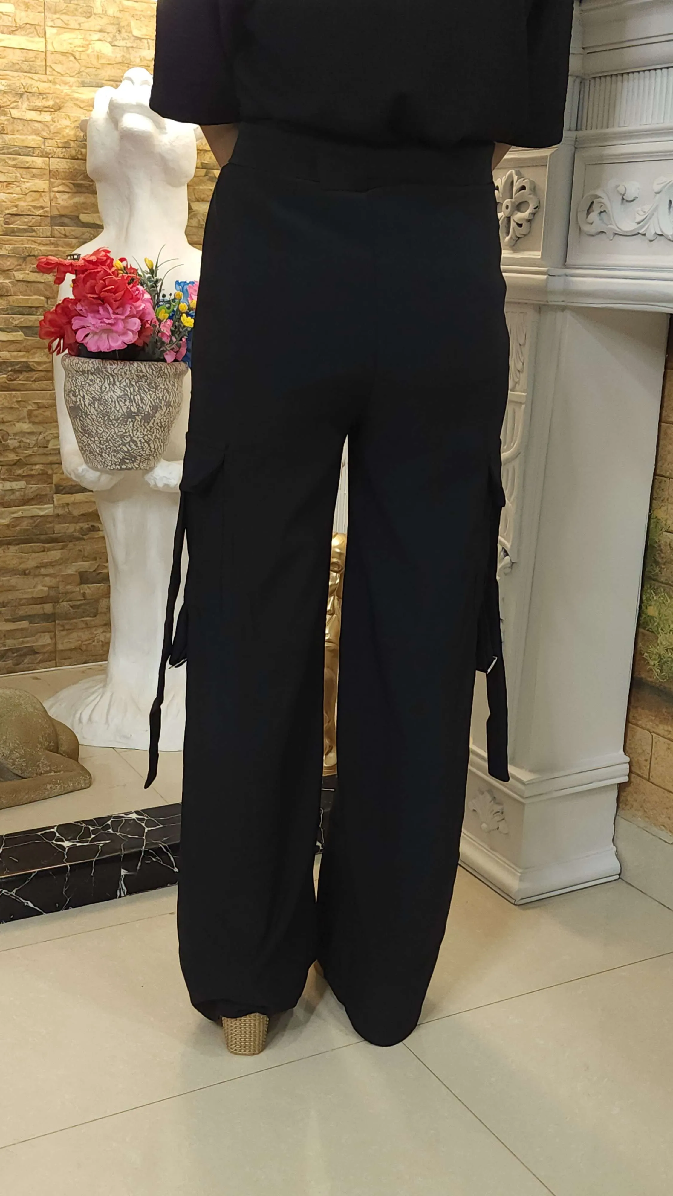 Black Wide Leg Cargo