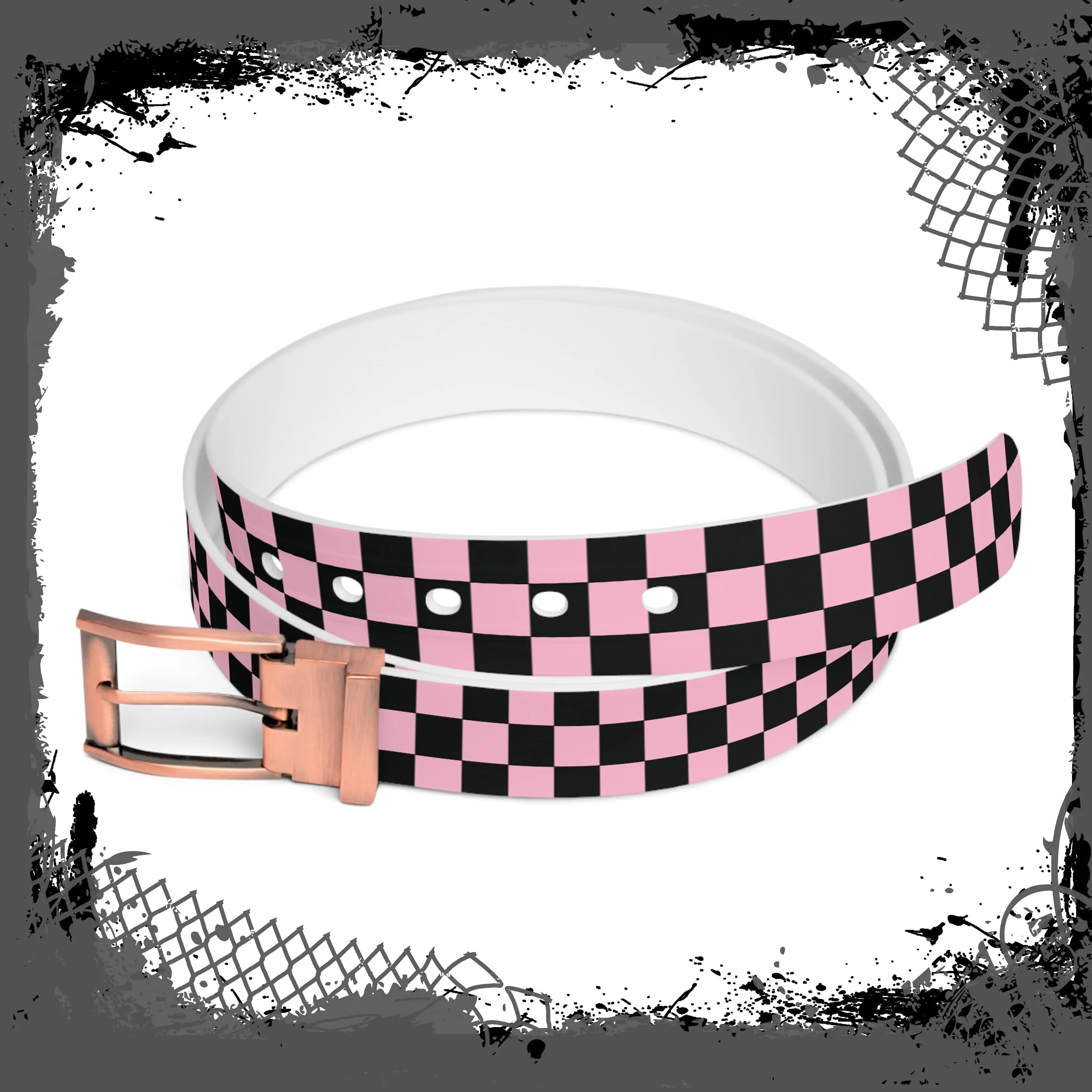 BLK/PNK Checkered Belt