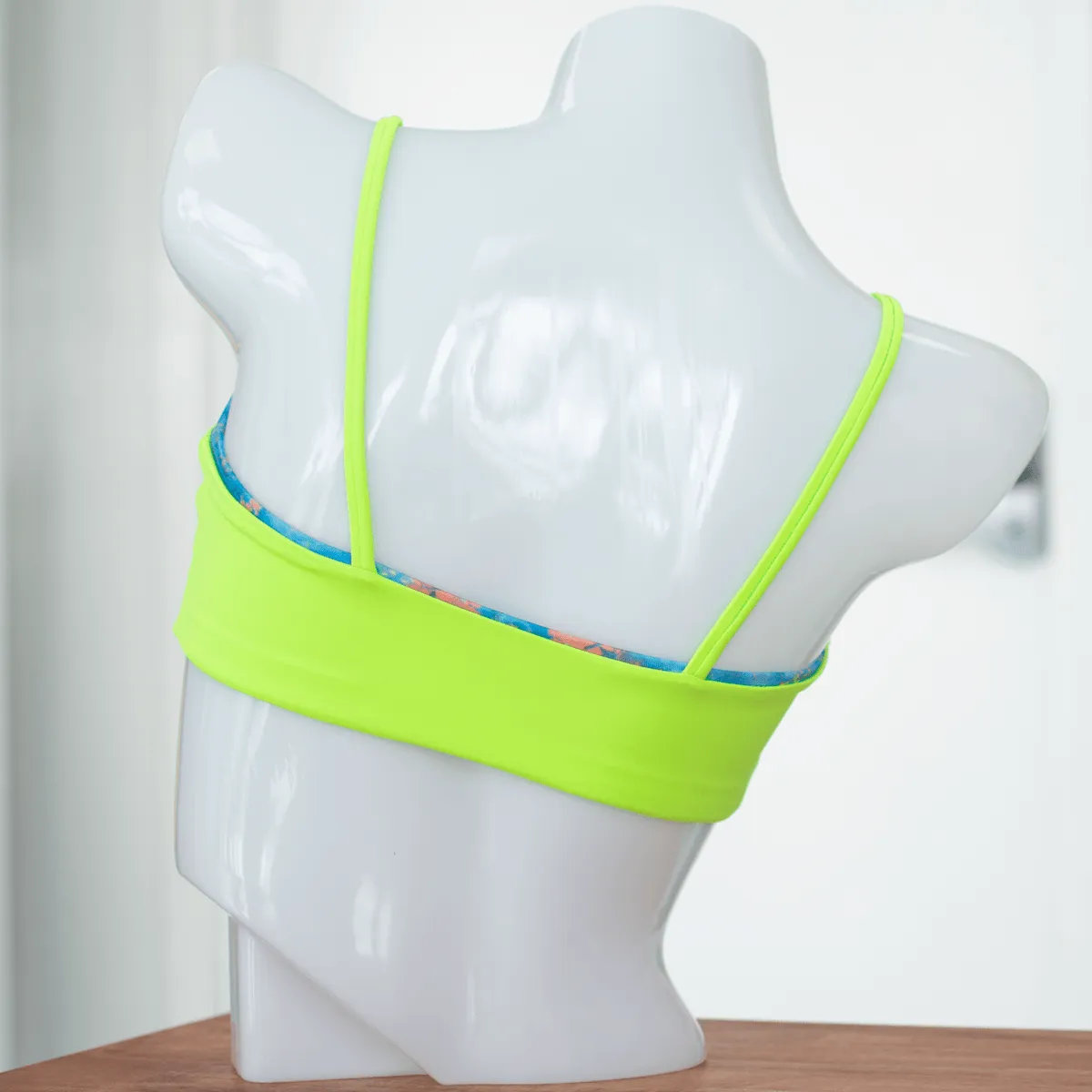Blue Tie Dye/Neon Green Alex Top- Reversible