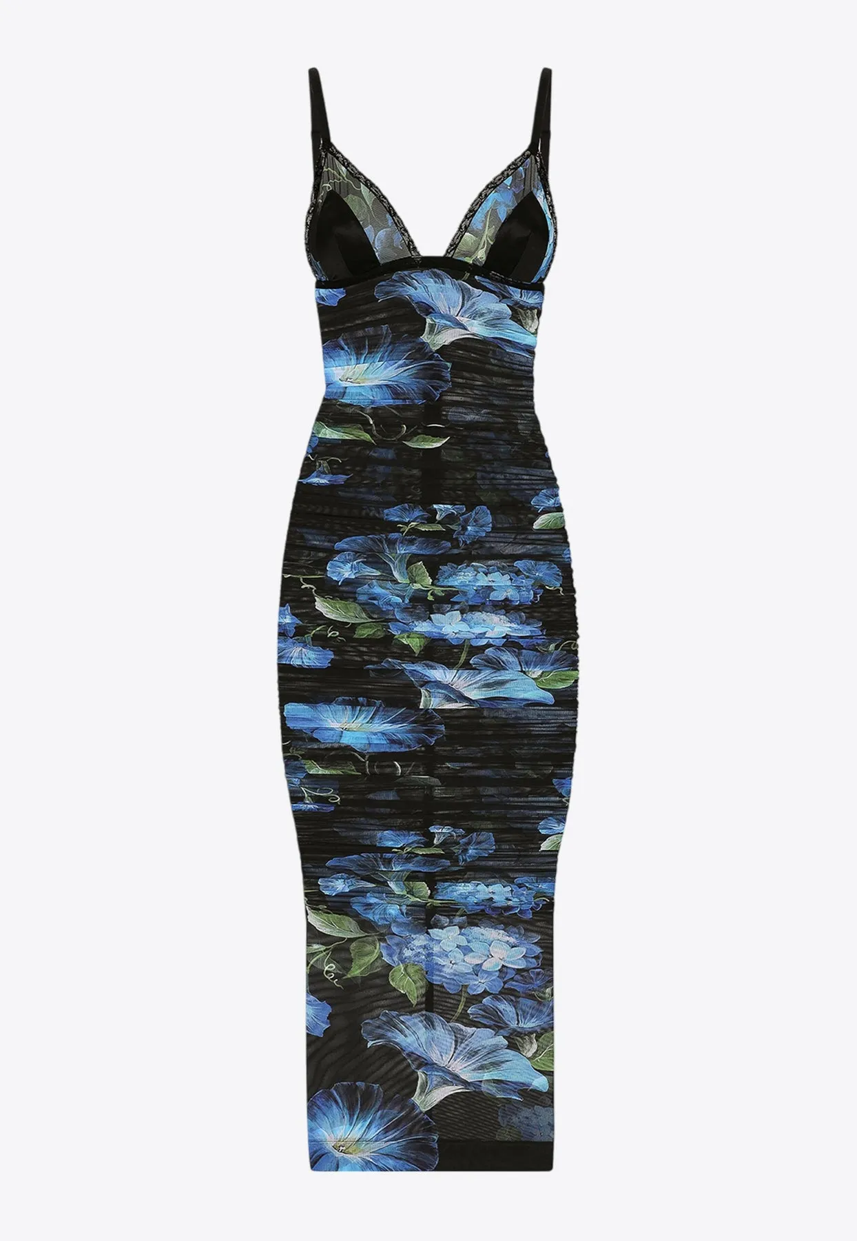Bluebell Print Tulle Midi Slip Dress