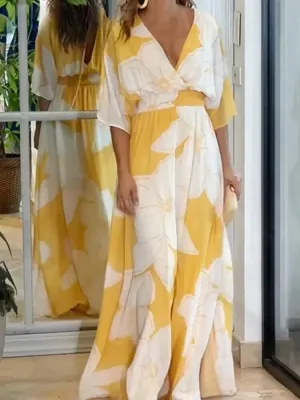 Blumiges Damenkleid