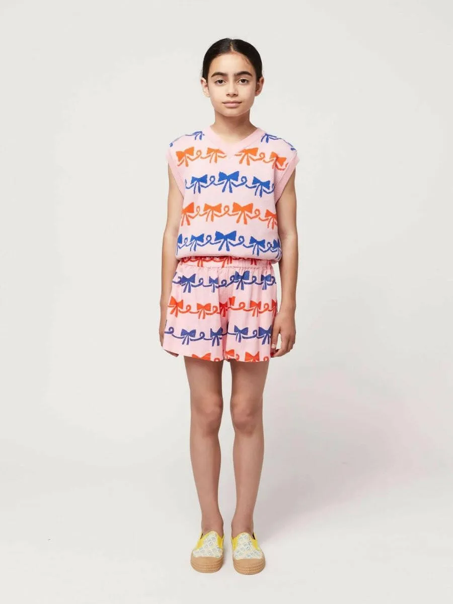 Bobo Choses Ribbon Bow all over jacquard vest