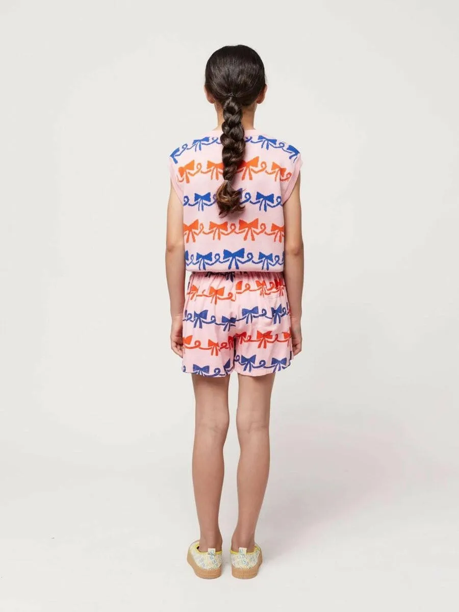 Bobo Choses Ribbon Bow all over jacquard vest