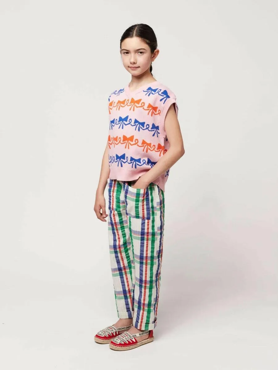 Bobo Choses Ribbon Bow all over jacquard vest