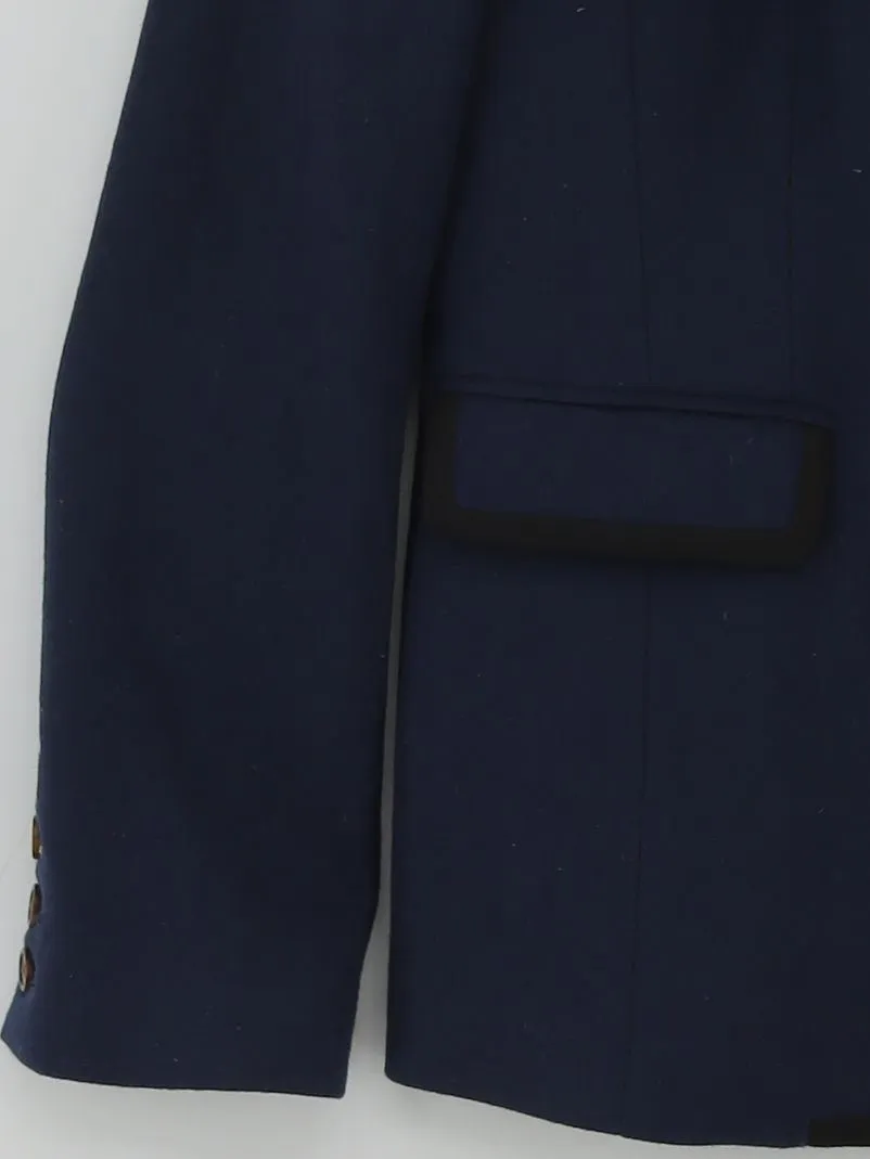 Boden Women's Blazer UK 12 Blue Wool with Polyester, Viscose