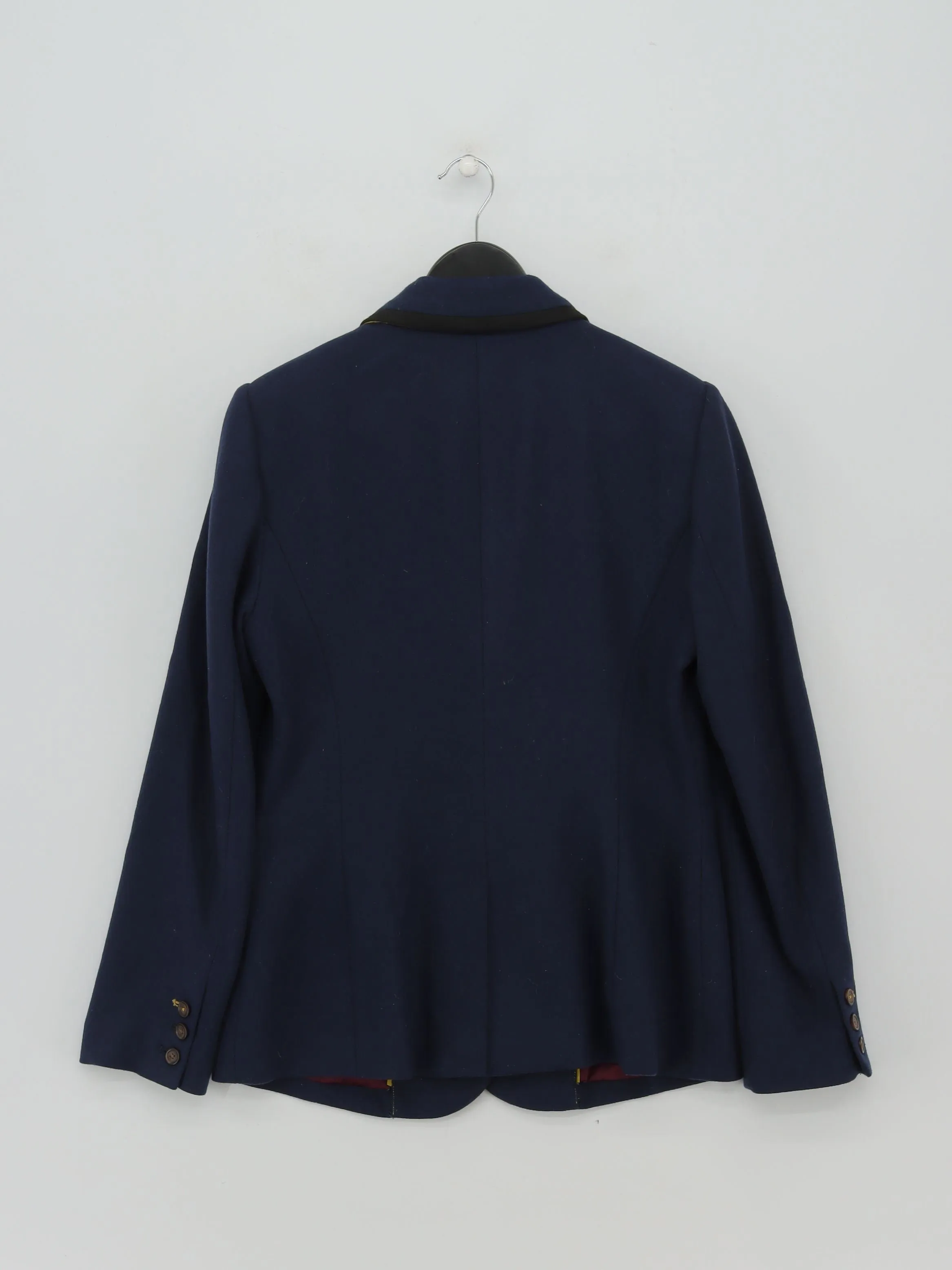 Boden Women's Blazer UK 12 Blue Wool with Polyester, Viscose