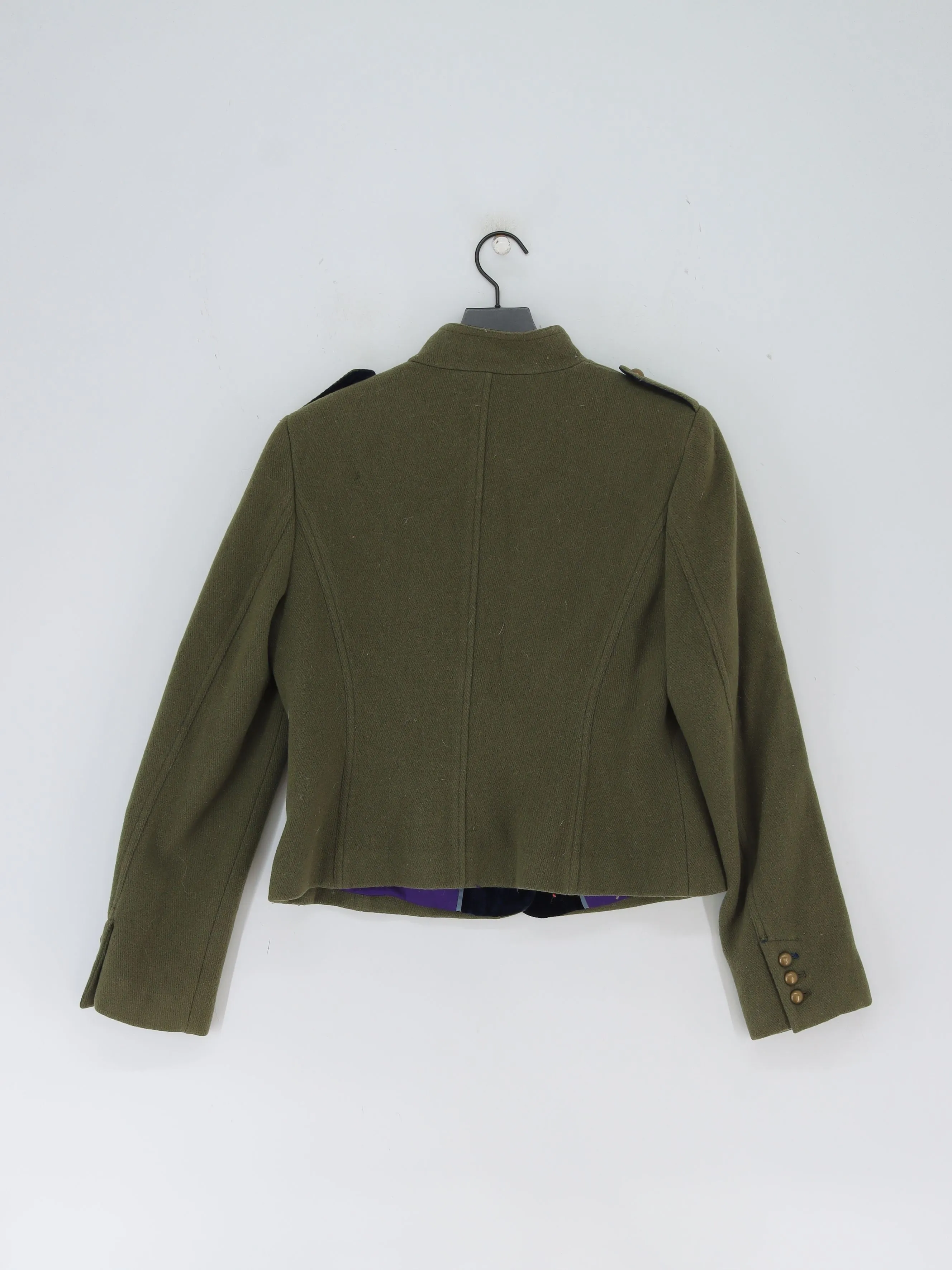 Boden Women's Blazer UK 12 Green Wool with Polyamide, Polyester, Viscose