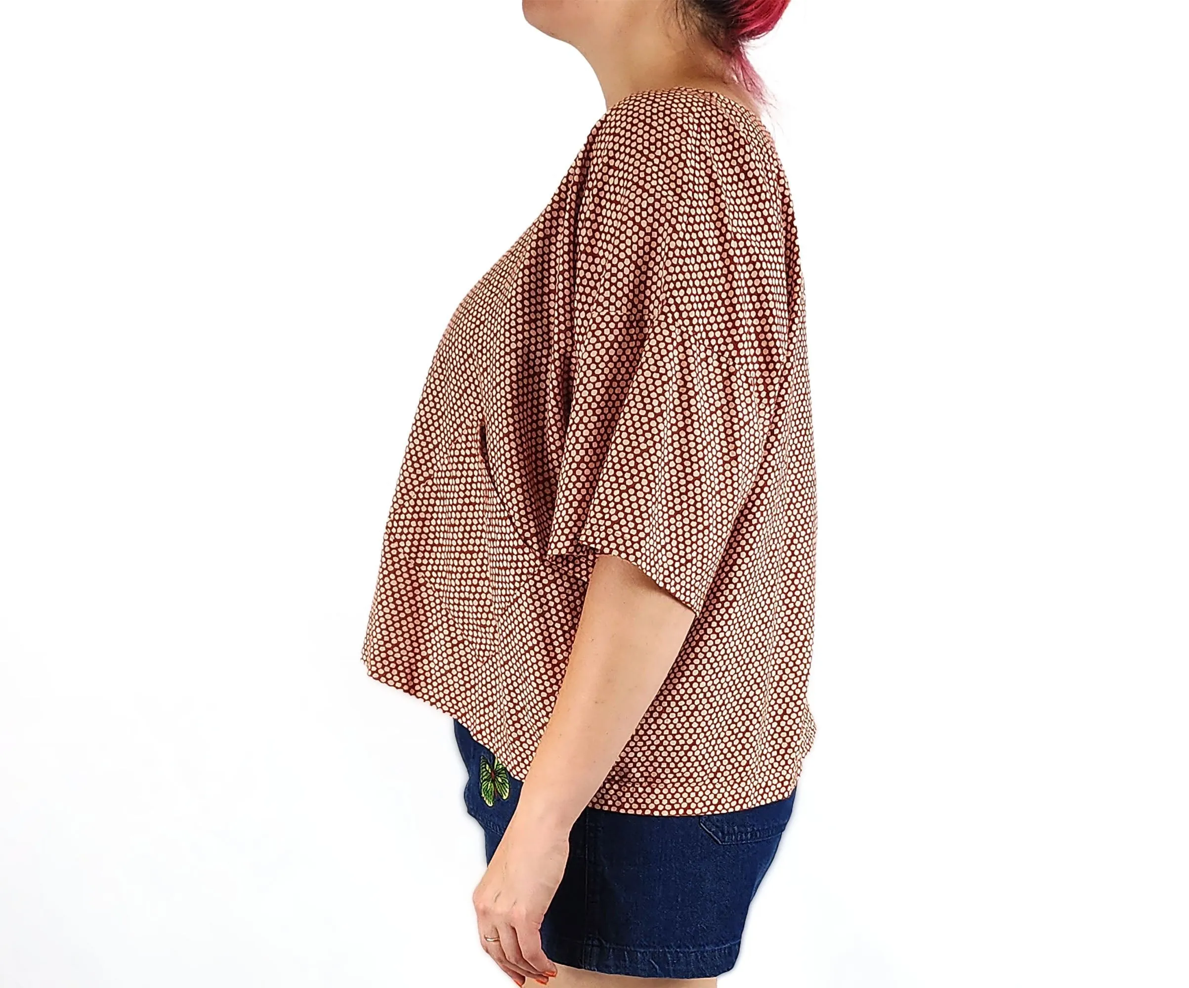 Boom Shankar red cotton top size 14