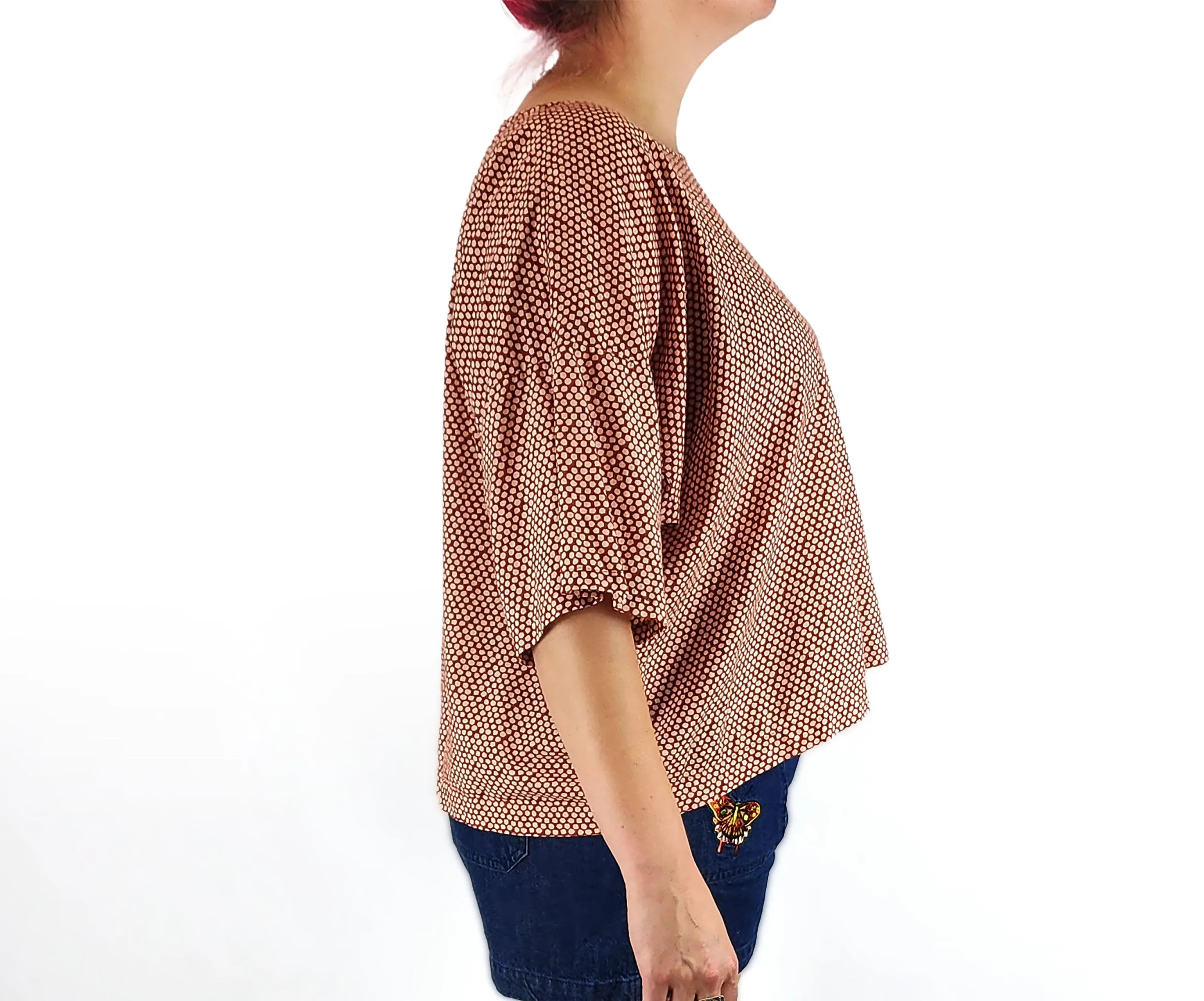 Boom Shankar red cotton top size 14