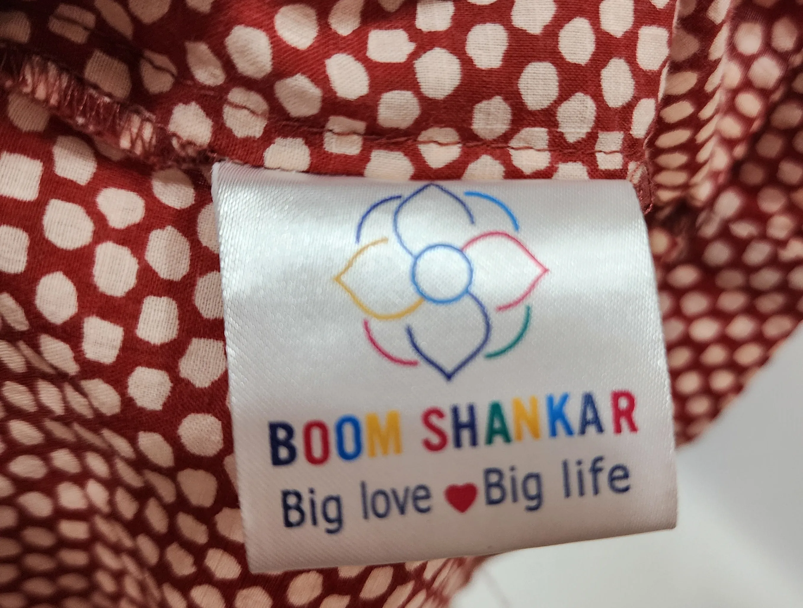 Boom Shankar red cotton top size 14