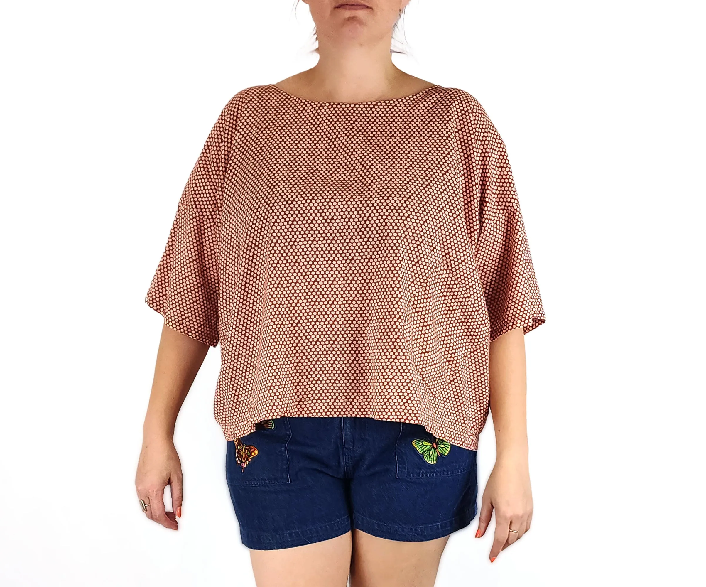 Boom Shankar red cotton top size 14