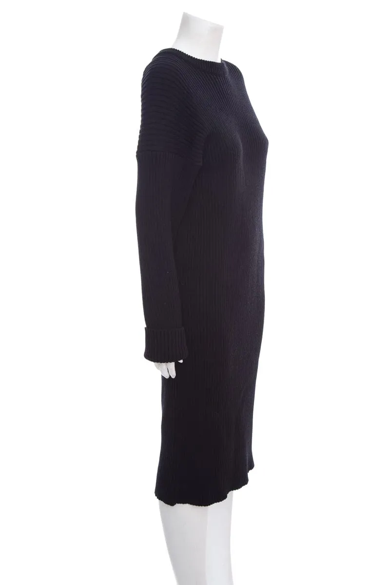 Bottega Veneta Black Knit Long Sleeve Dress SZ S
