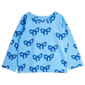 Bow Aop Ls Tee - Blue