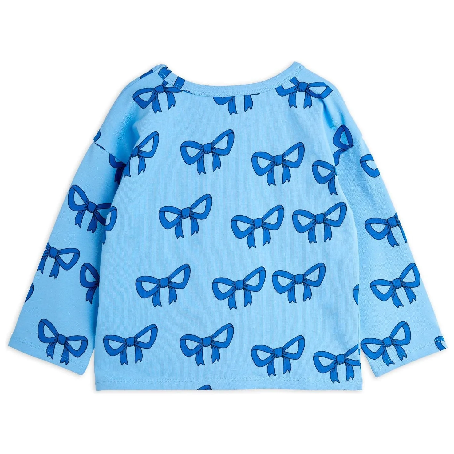 Bow Aop Ls Tee - Blue