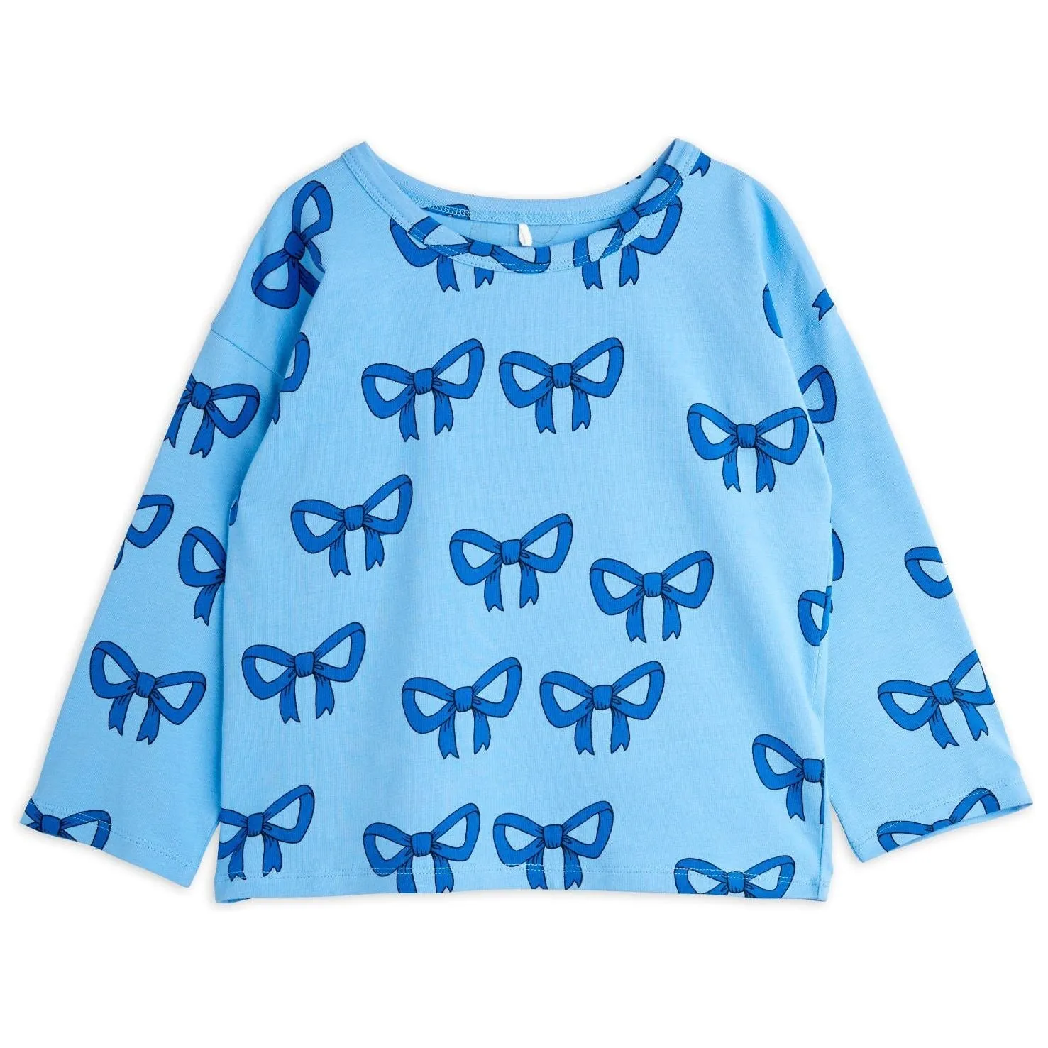 Bow Aop Ls Tee - Blue