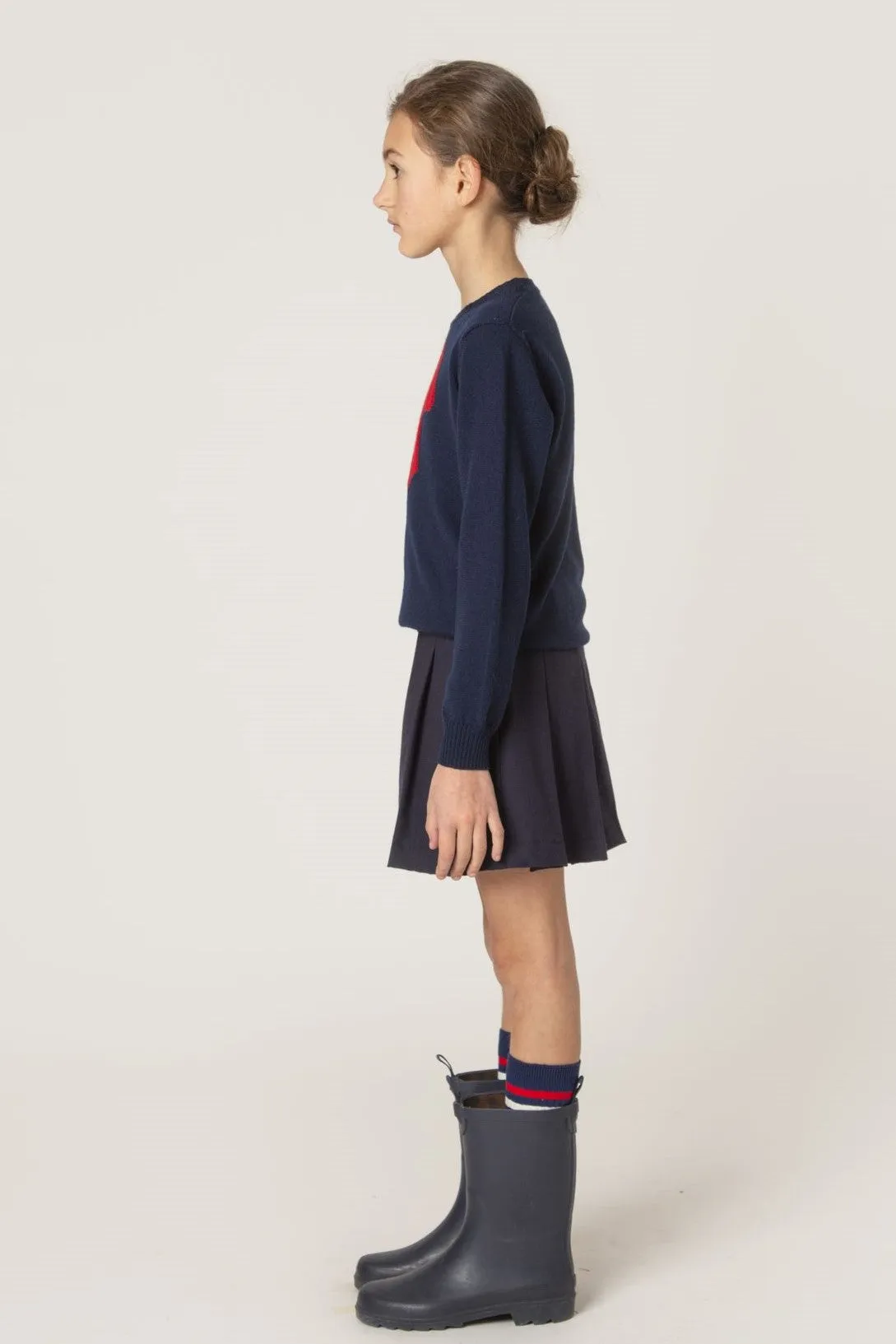 Bow blue top by Piccola Ludo