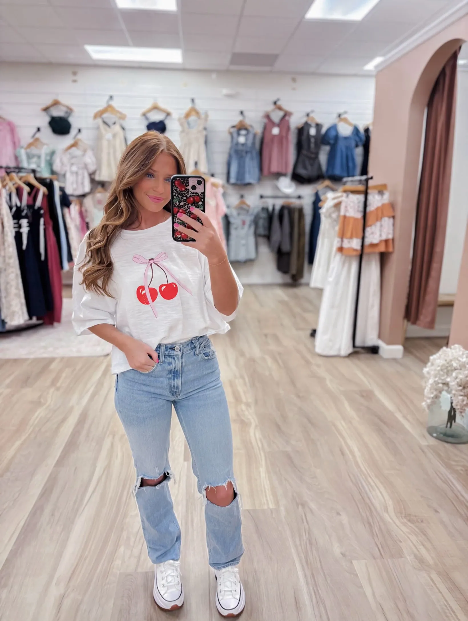 Bow Cherry Tee