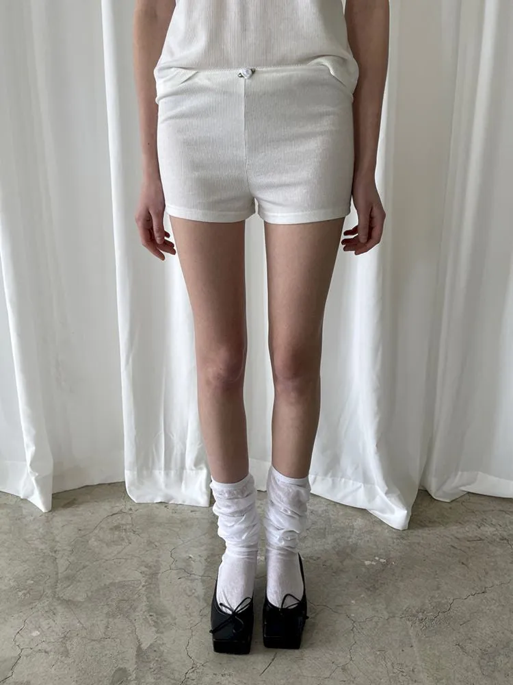 Bow Tie Flower Embellished Short Sleeve Shorts Set【s0000007448】