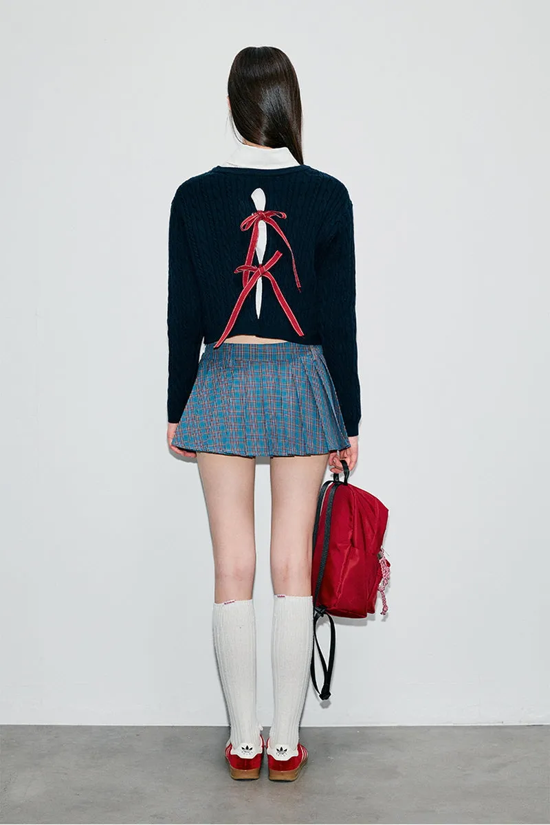 Bow Tie Twist  Pullover Sweater