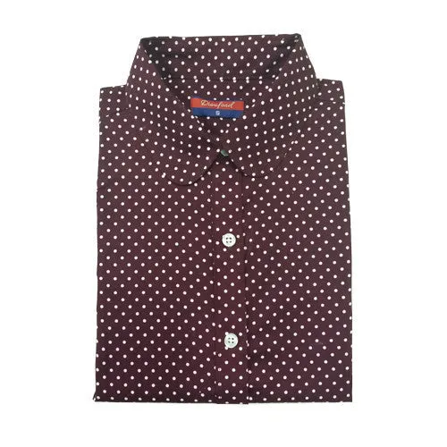 Brand Cotton Women Shirts Long Sleeve Blouse Polka Dot Turn Down Collar Women Tops