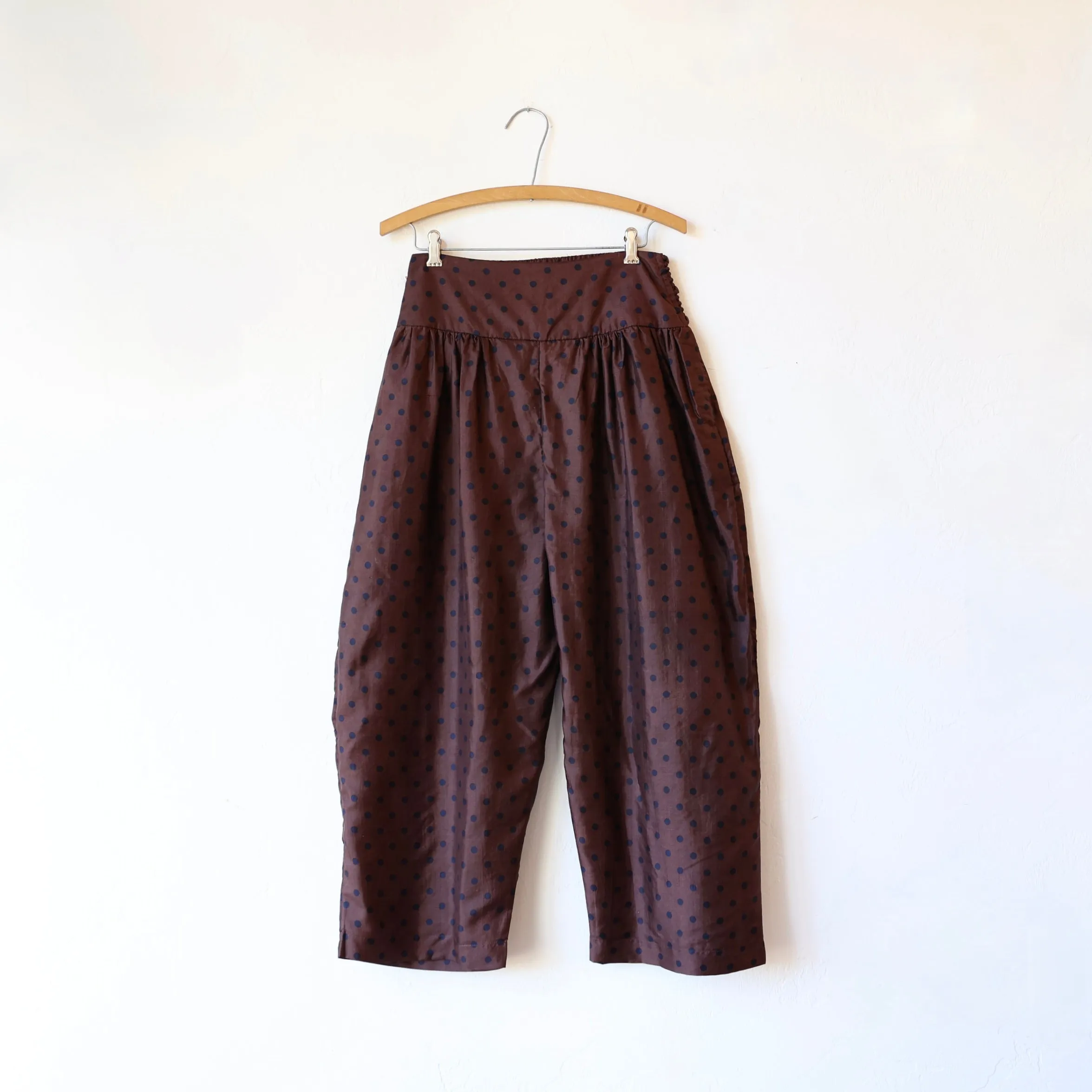 Bunon Silk Pants - Black/Brown Polkadot
