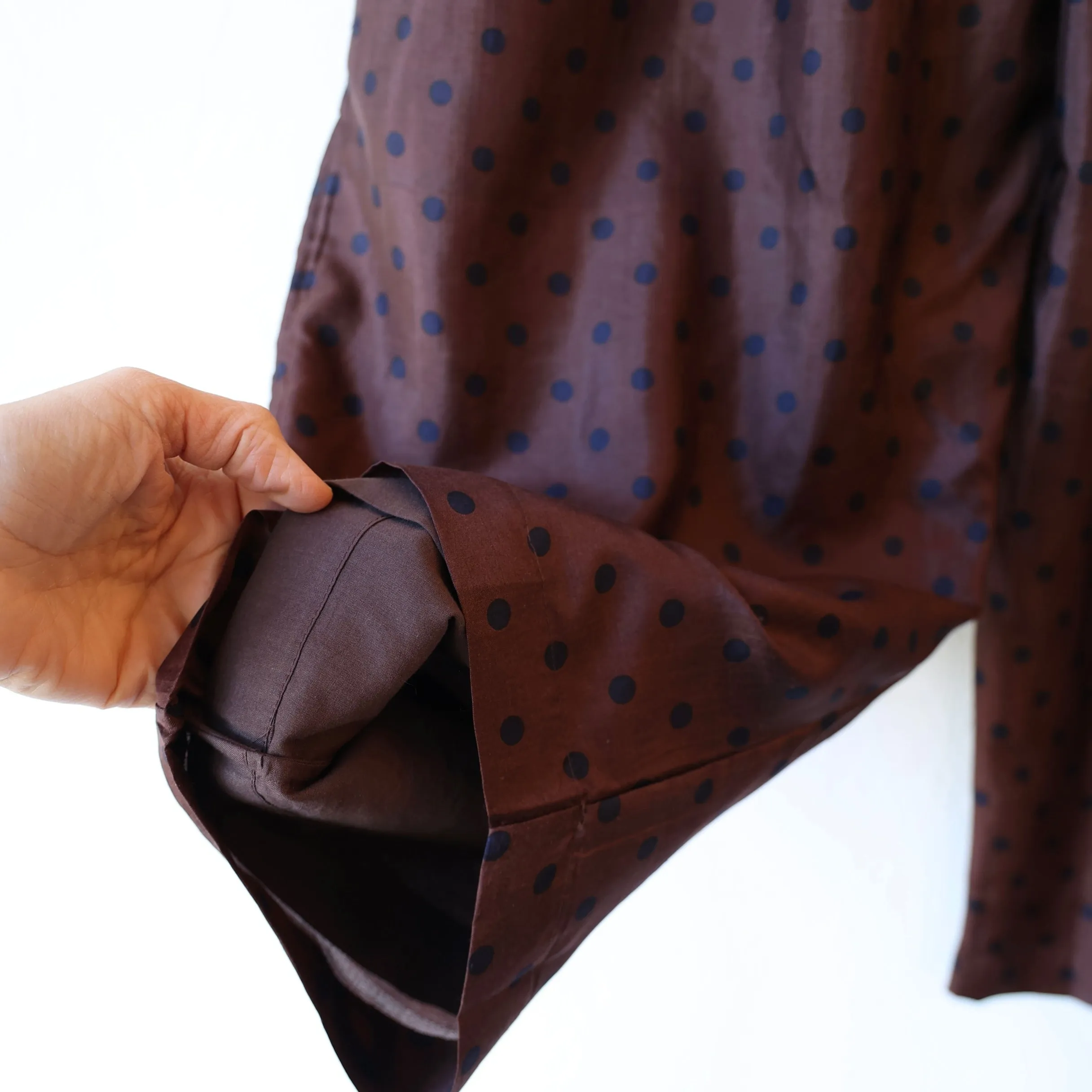 Bunon Silk Pants - Black/Brown Polkadot