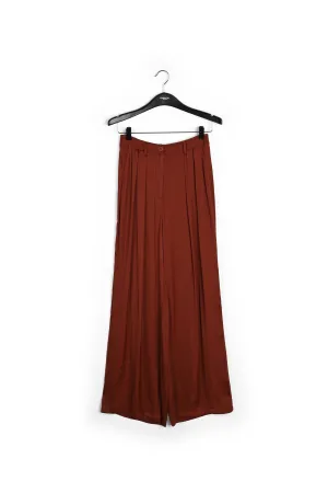 Burgundy wide-leg pants