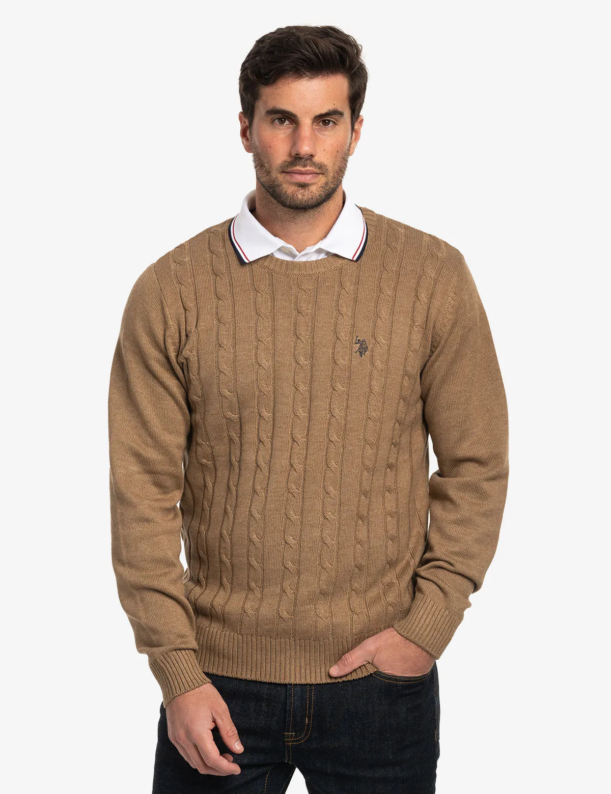 CABLE CREW NECK SWEATER