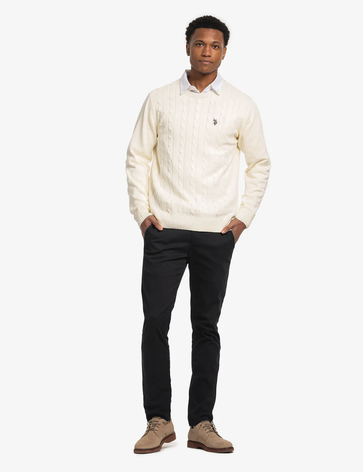 CABLE CREW NECK SWEATER