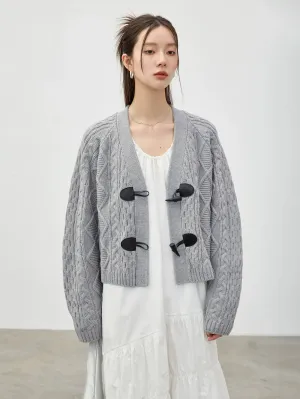 Cable-Knit Cardigan with Toggle Closures