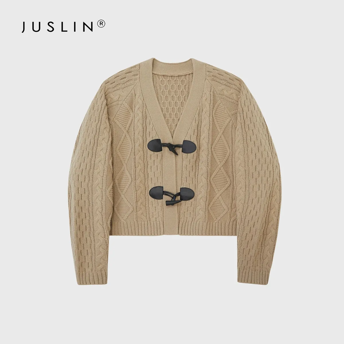 Cable-Knit Cardigan with Toggle Closures
