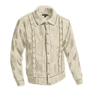 Cable Knit Silk Blend Cardigan