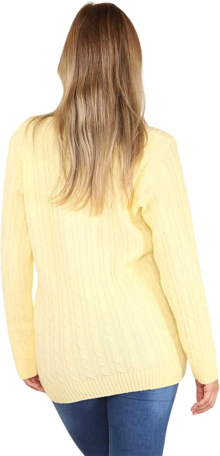 Cable Knitted V-Neck Sweater Top