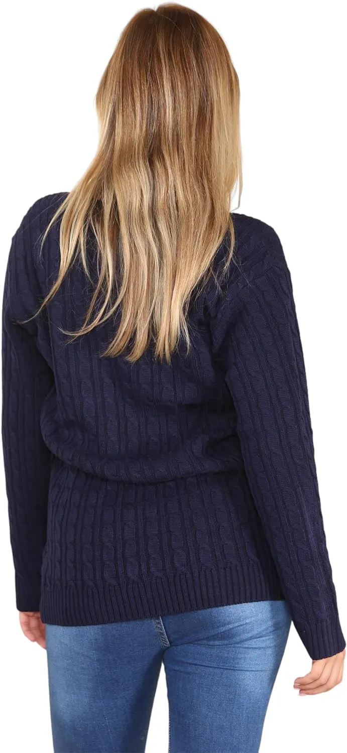 Cable Knitted V-Neck Sweater Top