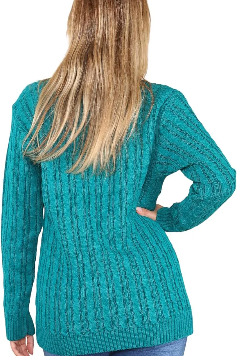 Cable Knitted V-Neck Sweater Top