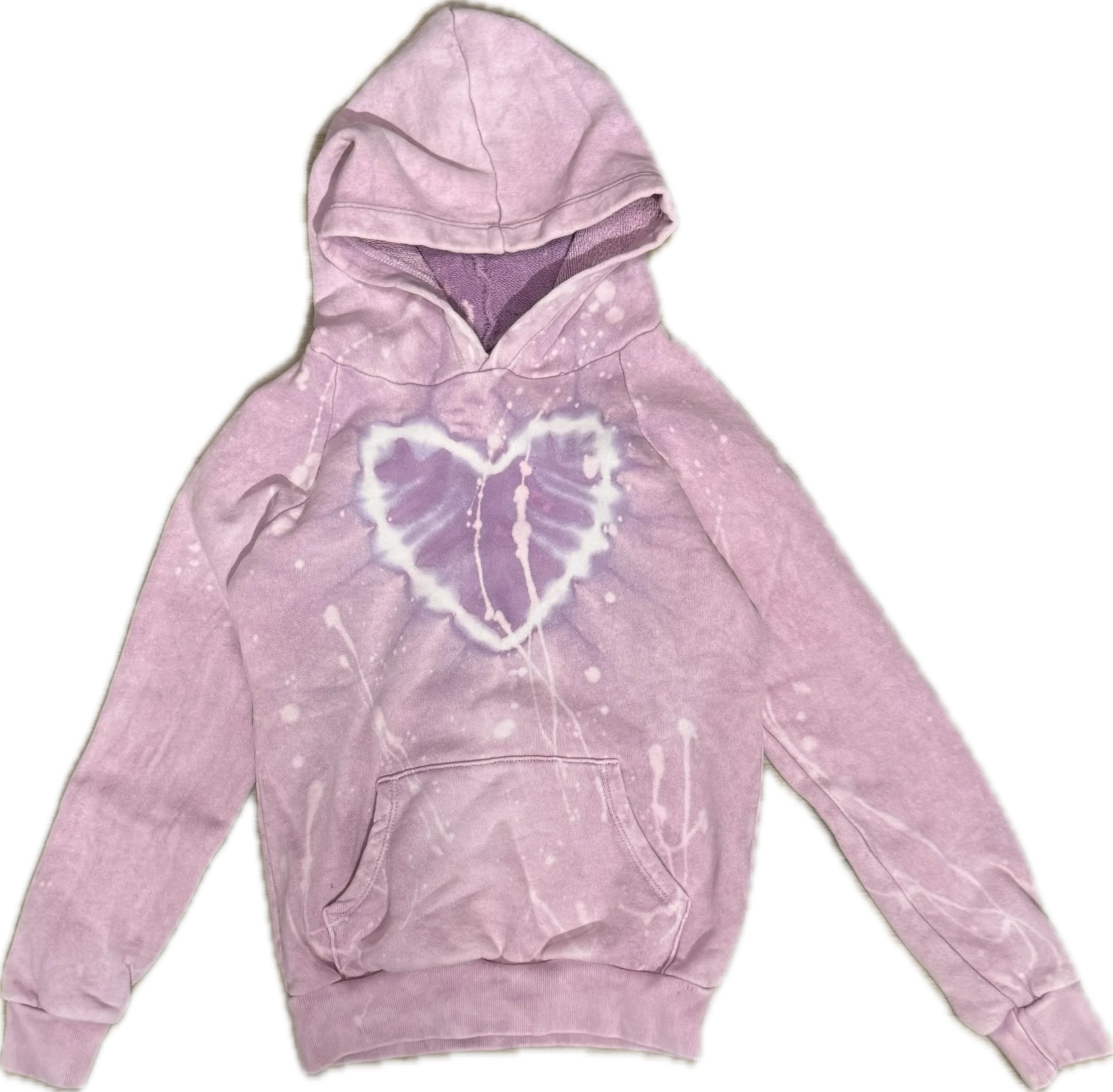 Californian Vintage- Tie Dye Heart Hoodie (dusty pink)