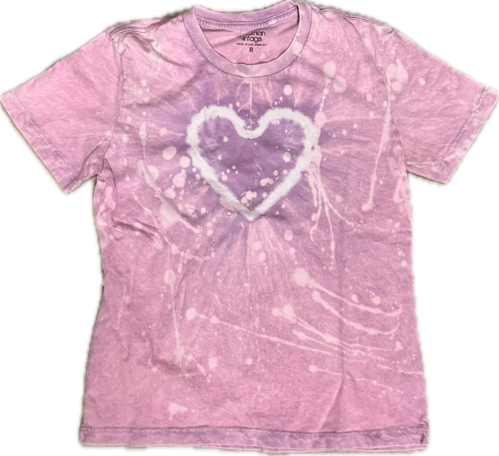 Californian Vintage- Tie Dye Heart T-shirt (dusty pink)