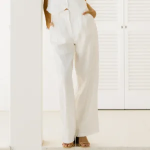 Castaway Pant White 100% Linen