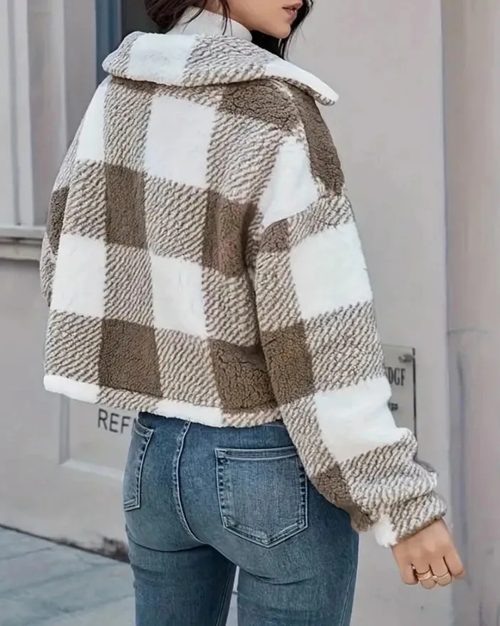 Casual Pattern Button Coat - 3 colors available