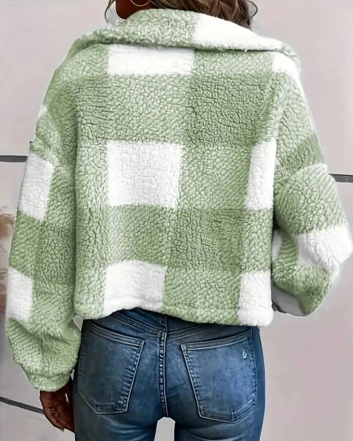 Casual Pattern Button Coat - 3 colors available