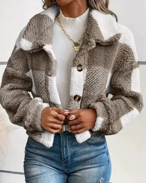 Casual Pattern Button Coat - 3 colors available