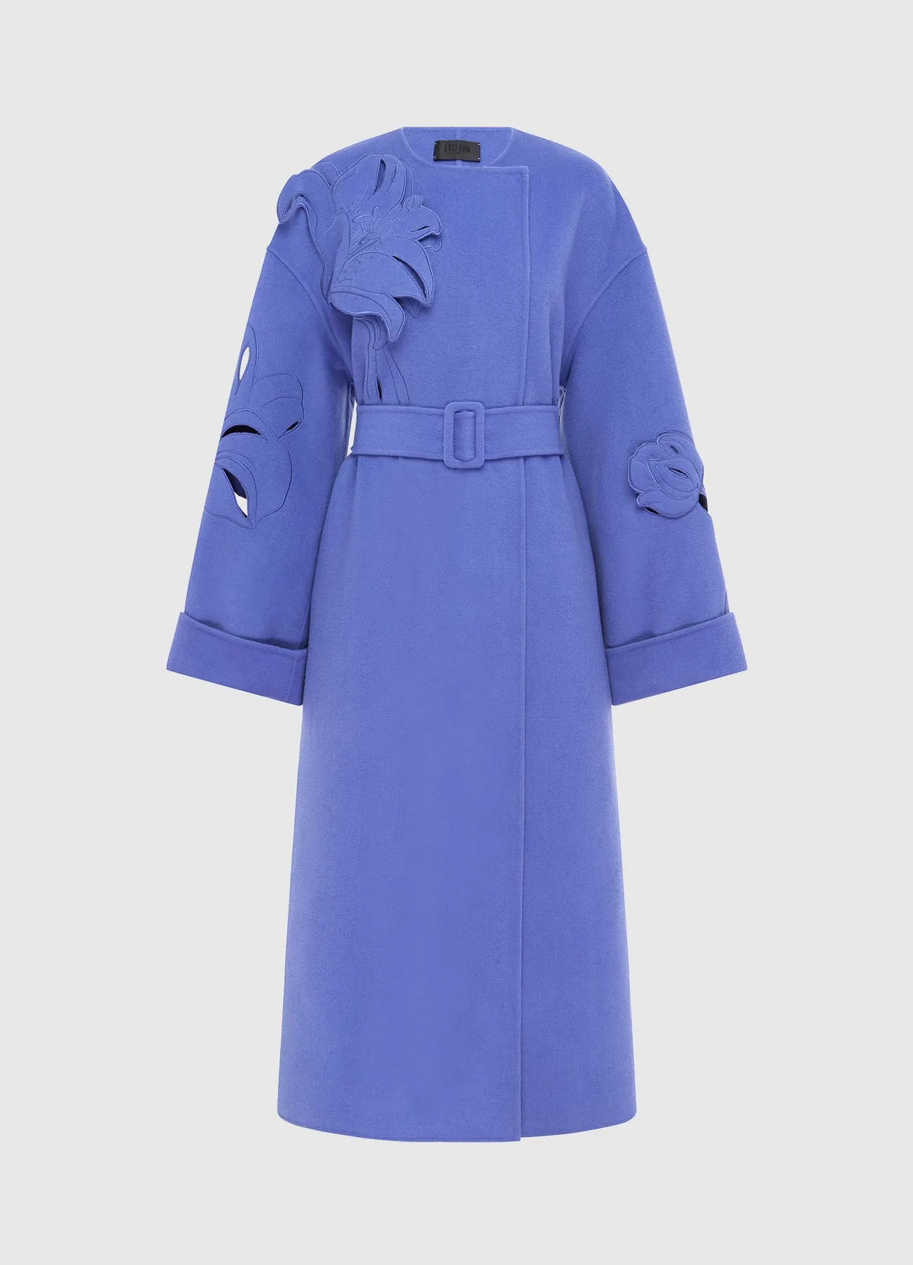 Celestine Appliqué Wool Coat - Moonlight