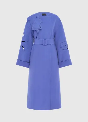 Celestine Appliqué Wool Coat - Moonlight
