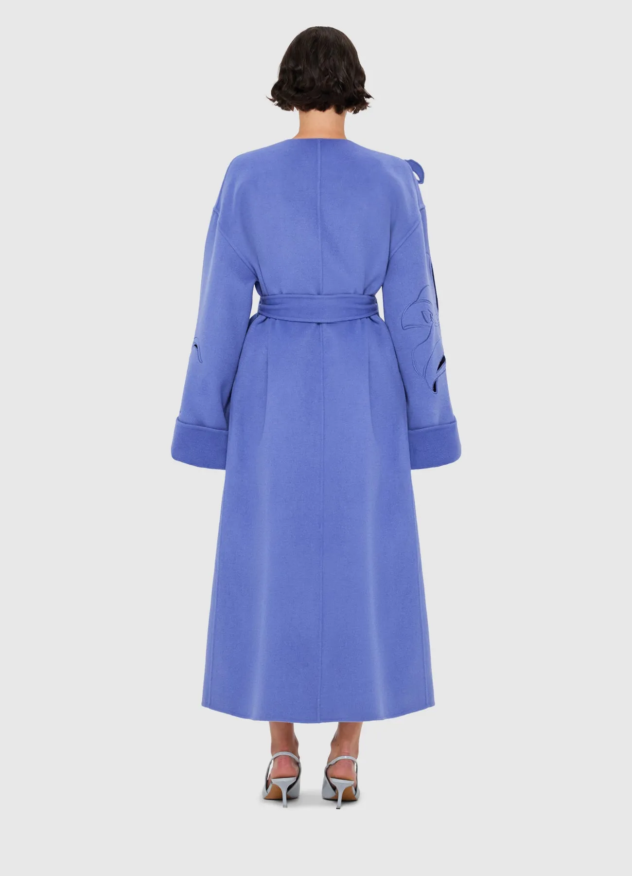 Celestine Appliqué Wool Coat - Moonlight