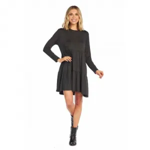Charcoal Tiered Jersey Dress
