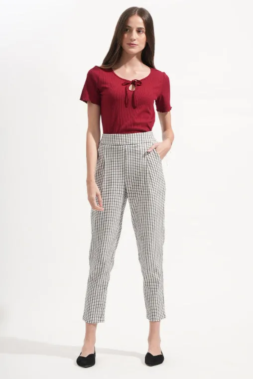 Checkered Ankle Length Cozy Pants
