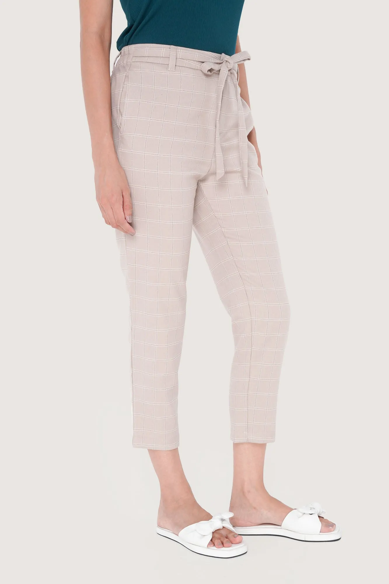 Checkered Ankle Length Cozy Pants